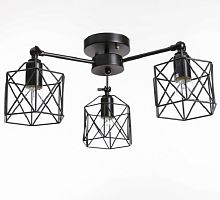 Люстра потолочная трехрожковая  Е27 Черная картинка 